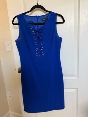 Ivanka Trump Royal Blue Lace-Up Sheath Dress